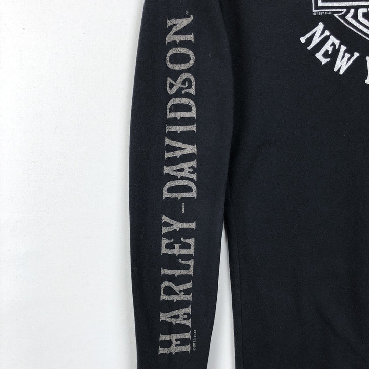 Harley-Davidson Long Sleeve T-Shirt for Women (Size XS) cotton black type Vintage Second Hand
