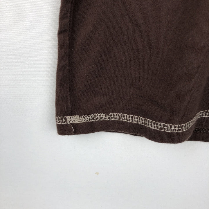 2000'S Harley-Davidson Floral Print V-Neck Long-Sleeve T-Shirt with Rhinestones (Women's XXL equivalent) cotton brown type Vintage Second Hand