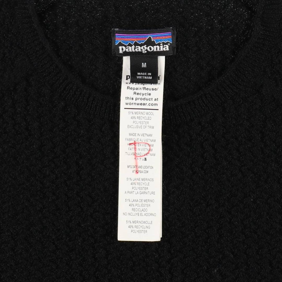Patagonia Capilene Air Crew 36525FA23 Recycled Polyester x Merino Wool Knit Sweater, Women's Size M (approx.) Merino wool black type Vintage Second Hand