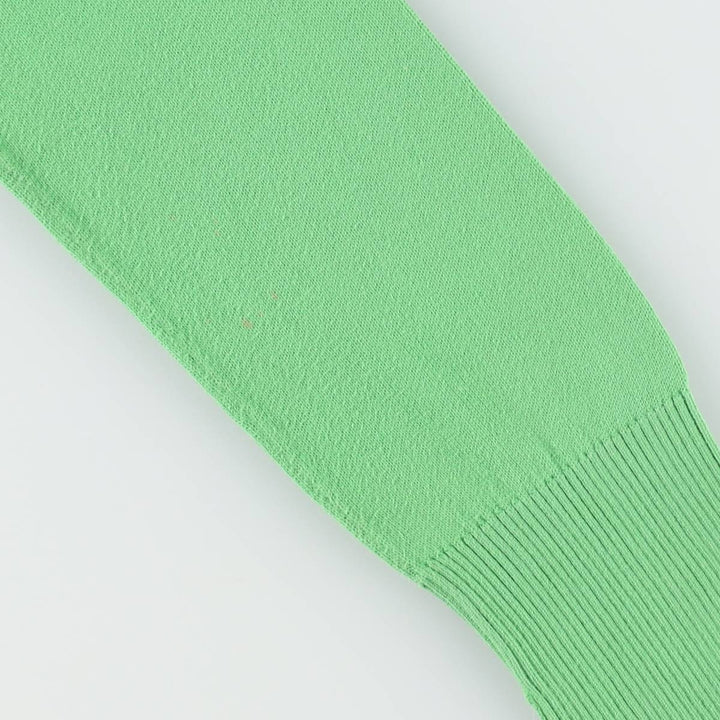 Lacoste (LACOSTE) French design V-neck cotton knit sweater, women's size M (approx.) cotton green type yellow green Vintage Second Hand
