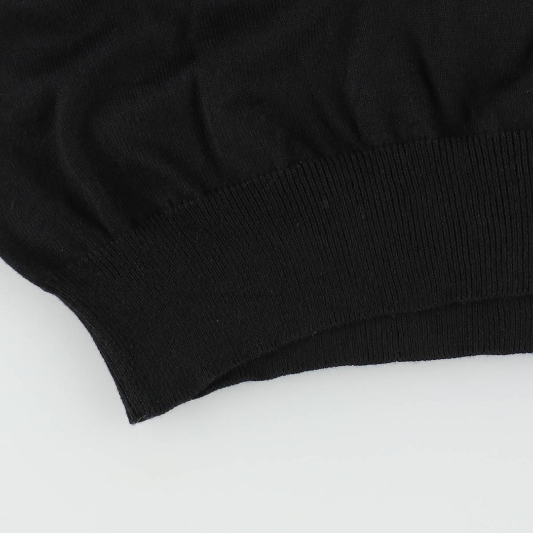 Ralph Lauren RALPH LAUREN SPORT V-neck Pima cotton knit sweater, women's size L (approx.) Pima Cotton black type Vintage Second Hand