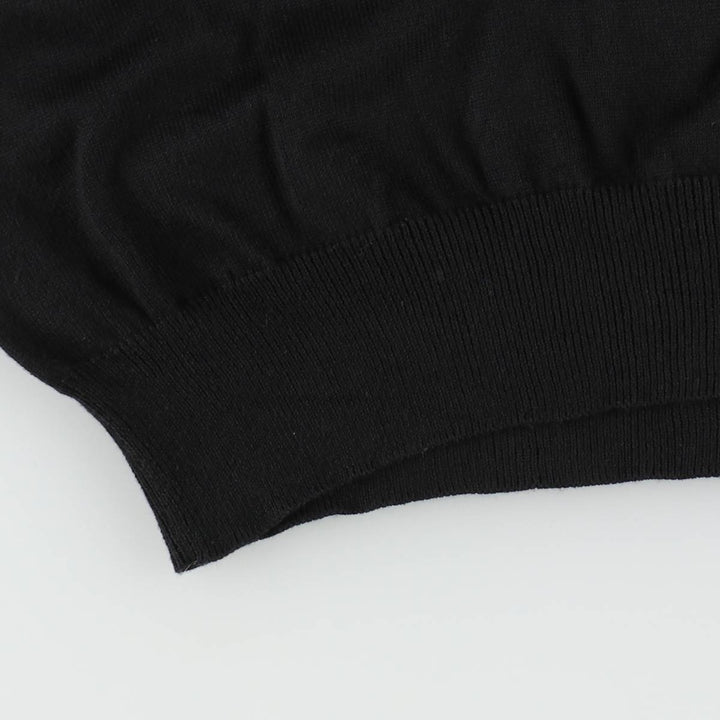 Ralph Lauren RALPH LAUREN SPORT V-neck Pima cotton knit sweater, women's size L (approx.) Pima Cotton black type Vintage Second Hand