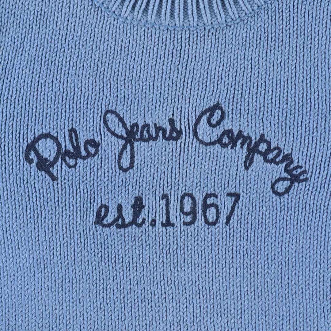 2000'S Ralph Lauren POLO JEANS COMPANY Cotton Knit Sweater, Women's Size S (approx.) cotton Blue type light blue Vintage Second Hand