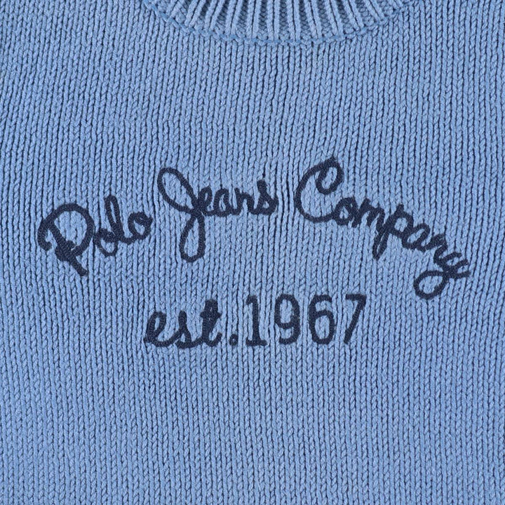 2000'S Ralph Lauren POLO JEANS COMPANY Cotton Knit Sweater, Women's Size S (approx.) cotton Blue type light blue Vintage Second Hand