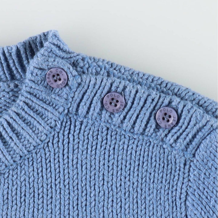 2000'S Ralph Lauren POLO JEANS COMPANY Cotton Knit Sweater, Women's Size S (approx.) cotton Blue type light blue Vintage Second Hand