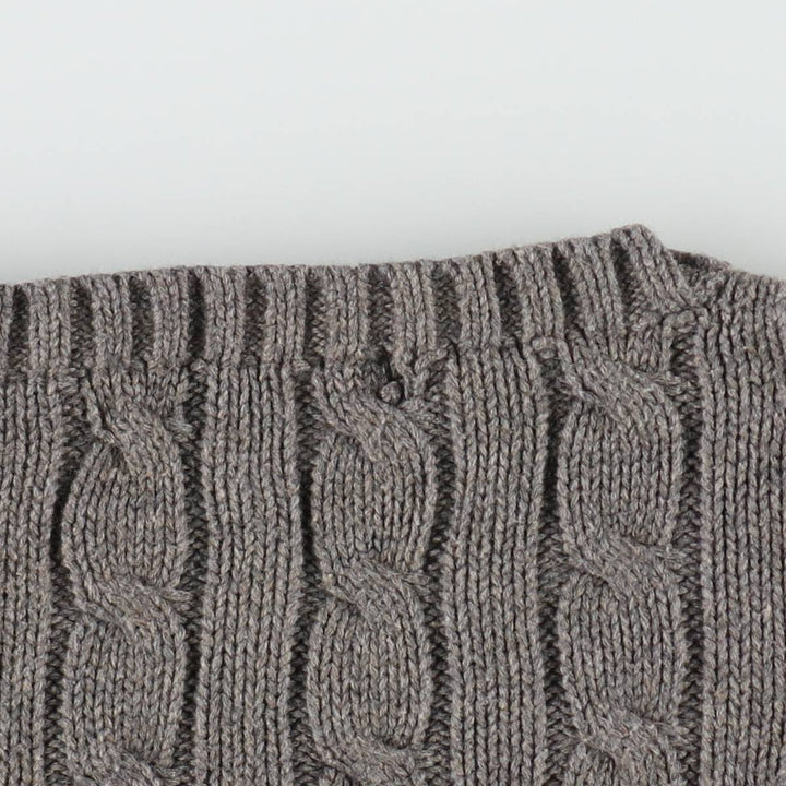 Ralph Lauren Cable Knit Cotton Sweater Women's M Size cotton gray type Vintage Second Hand