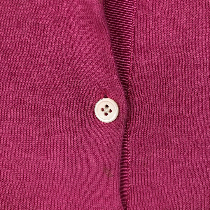 Ralph Lauren short-sleeved cotton knit cardigan, women's size L (approx.) cotton pink type Vintage Second Hand