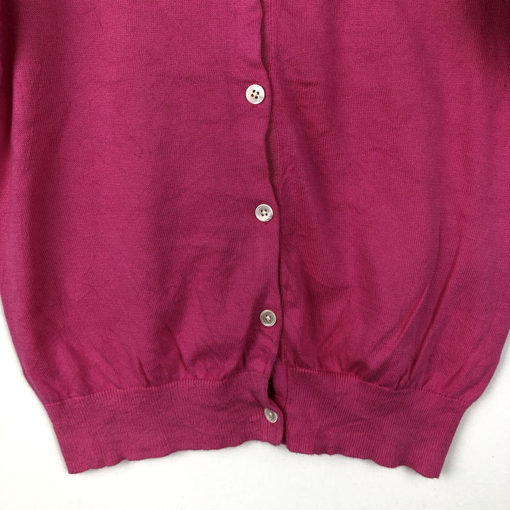 Ralph Lauren short-sleeved cotton knit cardigan, women's size L (approx.) cotton pink type Vintage Second Hand