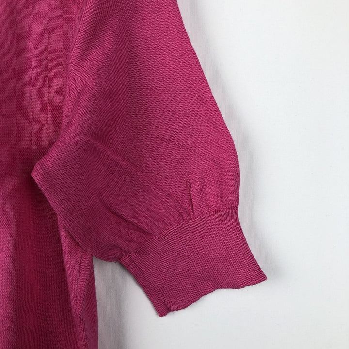 Ralph Lauren short-sleeved cotton knit cardigan, women's size L (approx.) cotton pink type Vintage Second Hand