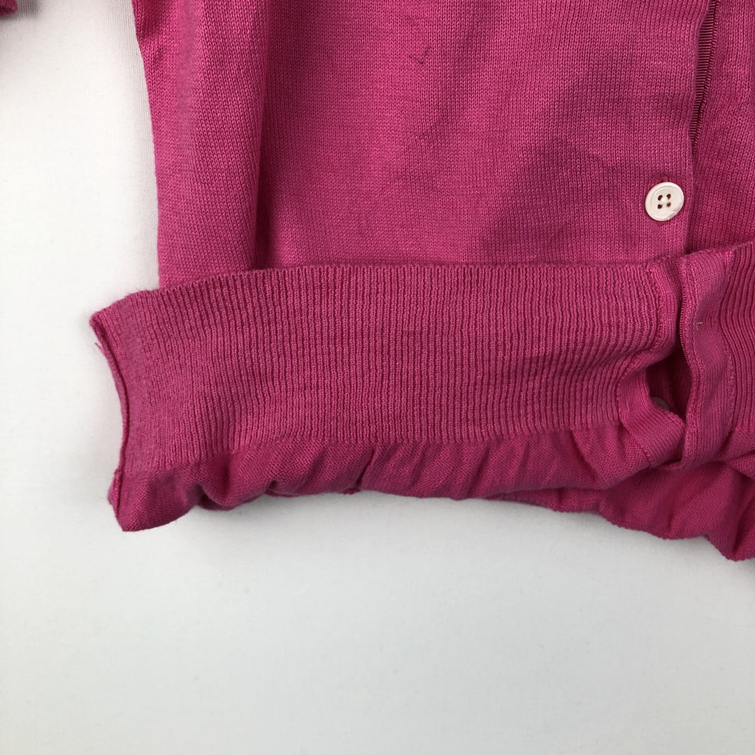 Ralph Lauren short-sleeved cotton knit cardigan, women's size L (approx.) cotton pink type Vintage Second Hand