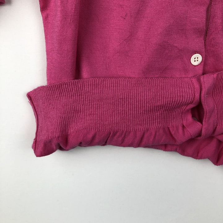 Ralph Lauren short-sleeved cotton knit cardigan, women's size L (approx.) cotton pink type Vintage Second Hand