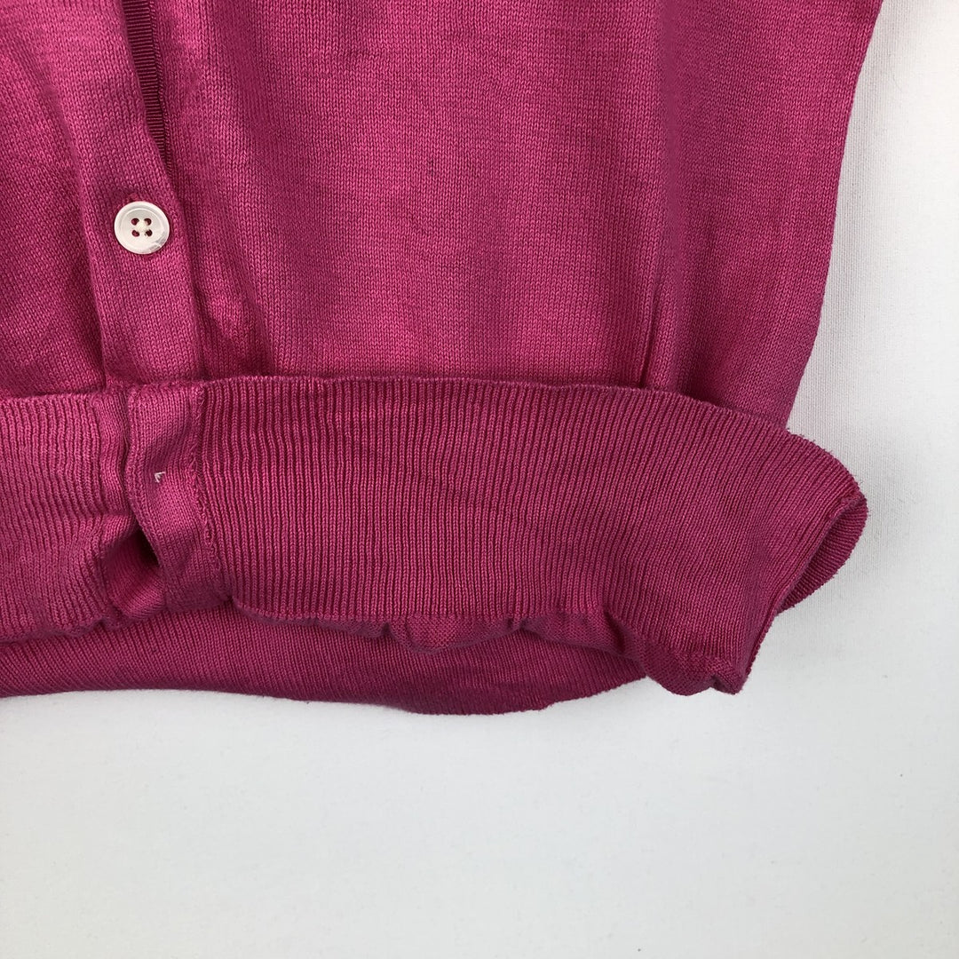 Ralph Lauren short-sleeved cotton knit cardigan, women's size L (approx.) cotton pink type Vintage Second Hand