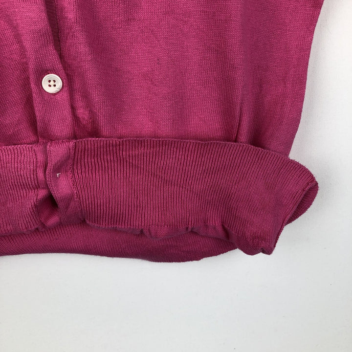 Ralph Lauren short-sleeved cotton knit cardigan, women's size L (approx.) cotton pink type Vintage Second Hand