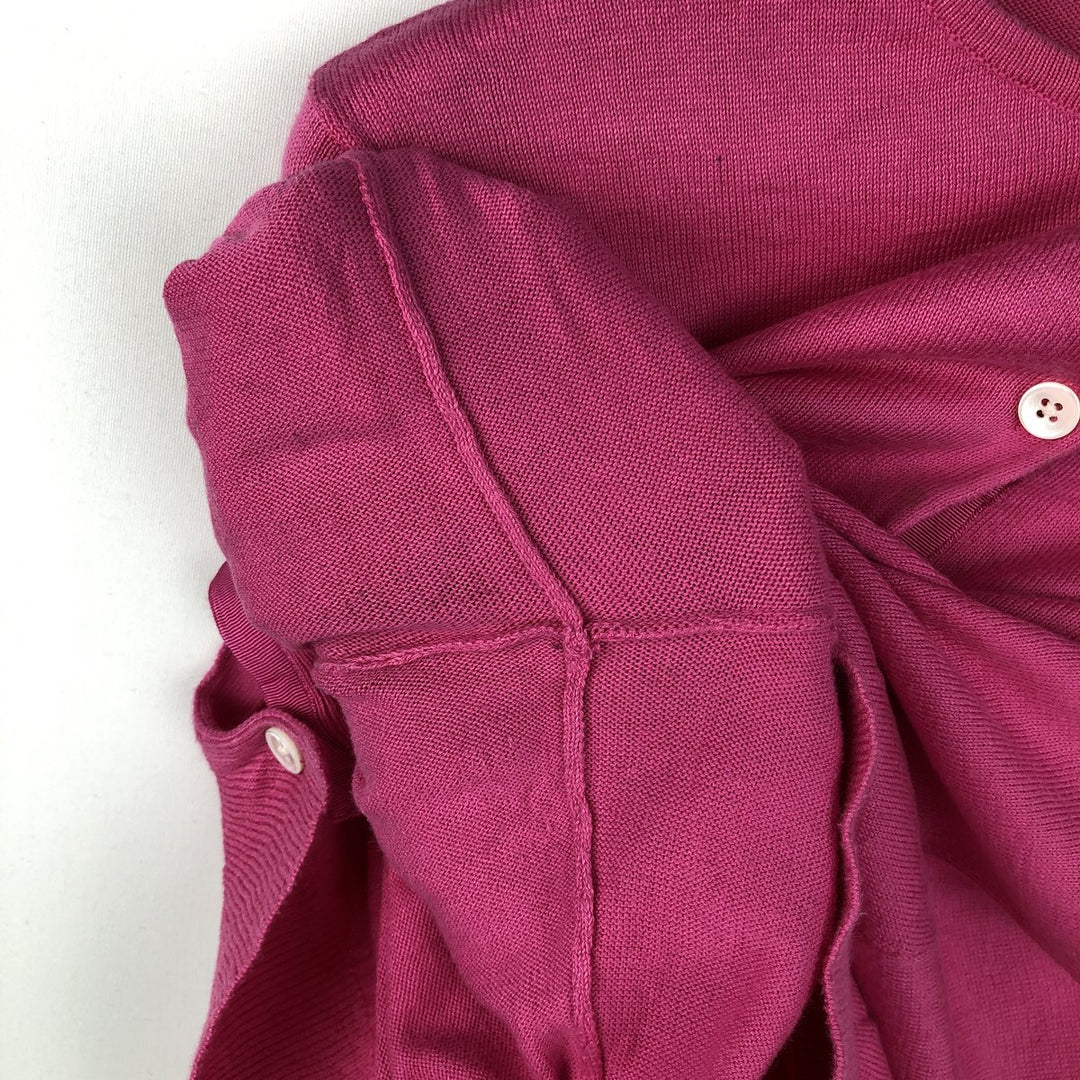 Ralph Lauren short-sleeved cotton knit cardigan, women's size L (approx.) cotton pink type Vintage Second Hand
