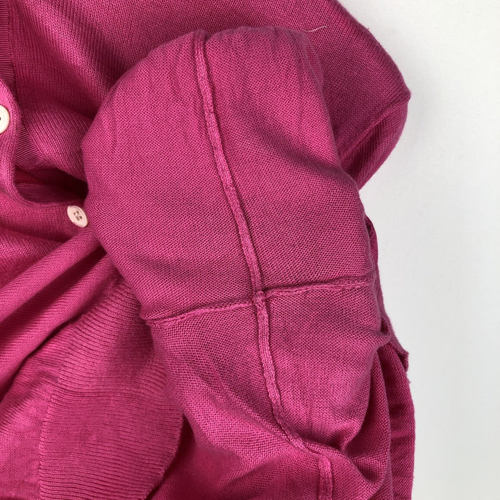 Ralph Lauren short-sleeved cotton knit cardigan, women's size L (approx.) cotton pink type Vintage Second Hand