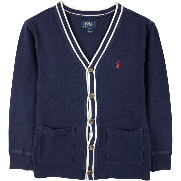 Ralph Lauren POLO RALPH LAUREN Cotton Knit Cardigan, Women's Size S (approx.) cotton navy blue type Vintage Second Hand