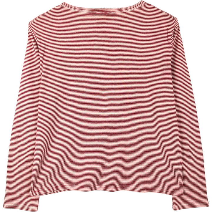 Ralph Lauren LAUREN Cotton Knit Cardigan with Striped Pattern, Women's Size M (approx.) cotton red type Vintage Second Hand