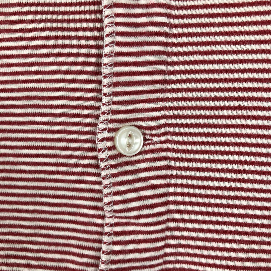 Ralph Lauren LAUREN Cotton Knit Cardigan with Striped Pattern, Women's Size M (approx.) cotton red type Vintage Second Hand