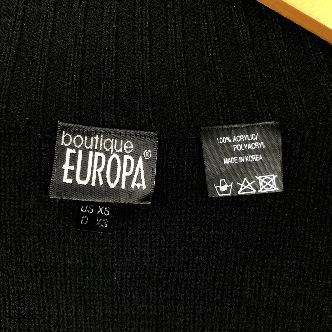 boutique EUROPA Driver's Knit Sweater, Women's Size XS acrylic black type Vintage Second Hand