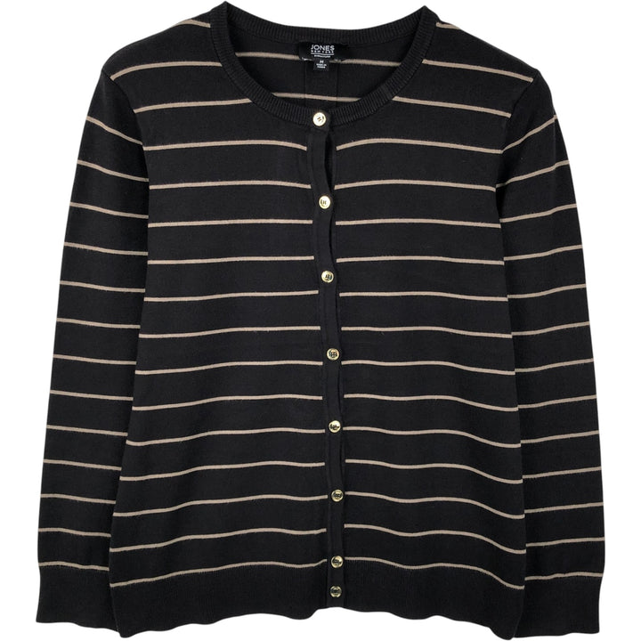 JONES NEW YORK Border Pattern Knit Cardigan, Women's Size M (approx.) Viscose black type Vintage Second Hand