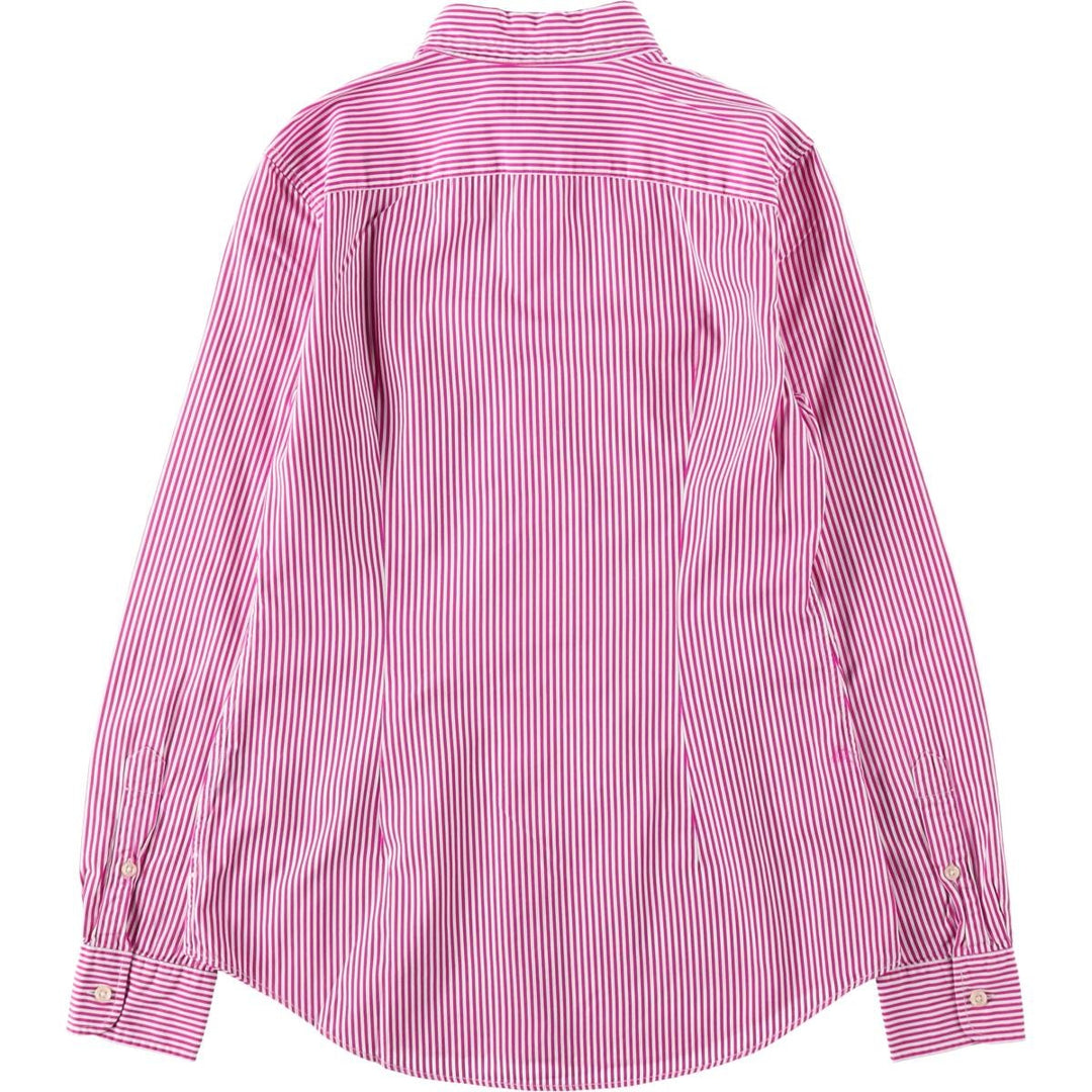 Ralph Lauren POLO RALPH LAUREN CUSTOM FIT Long-Sleeve Cotton Stripe Shirt, Women's Size M (approx.) cotton pink type Vintage Second Hand