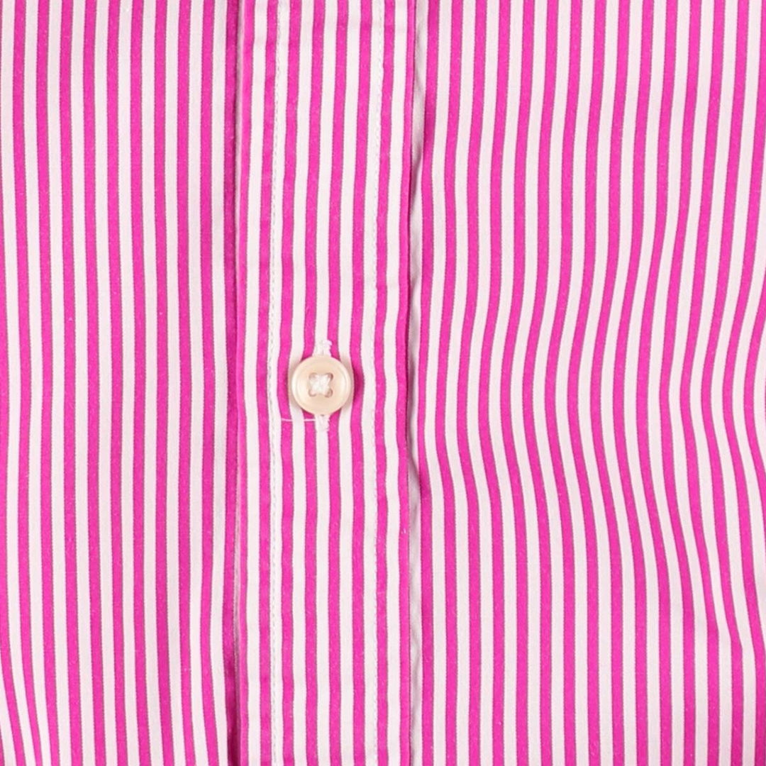 Ralph Lauren POLO RALPH LAUREN CUSTOM FIT Long-Sleeve Cotton Stripe Shirt, Women's Size M (approx.) cotton pink type Vintage Second Hand