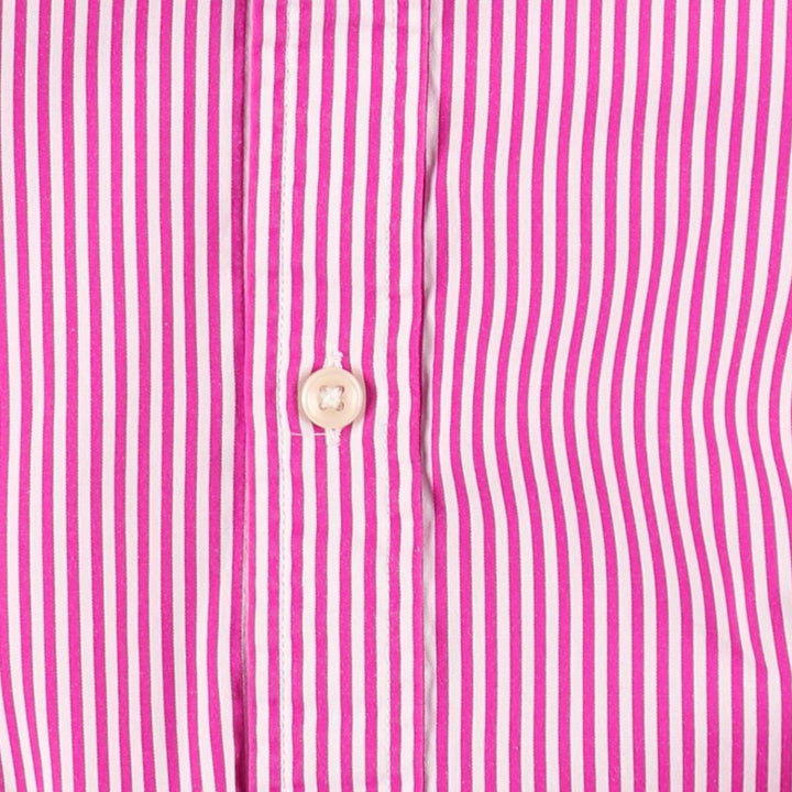Ralph Lauren POLO RALPH LAUREN CUSTOM FIT Long-Sleeve Cotton Stripe Shirt, Women's Size M (approx.) cotton pink type Vintage Second Hand