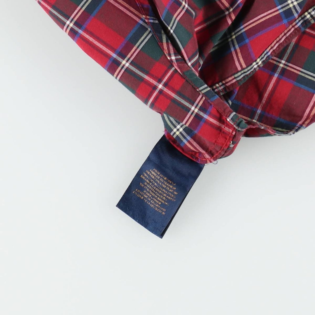 Ralph Lauren long-sleeved button-down check shirt, women's size S cotton red type Vintage Second Hand