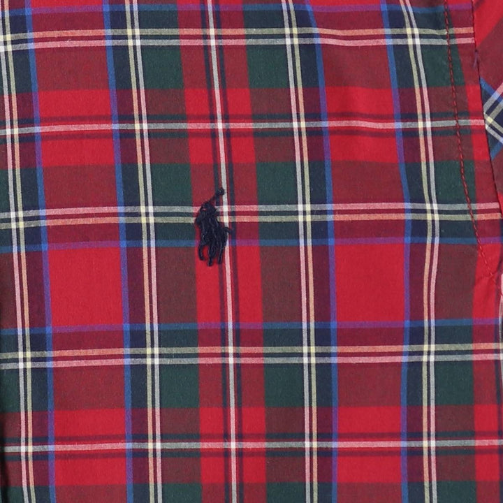 Ralph Lauren long-sleeved button-down check shirt, women's size S cotton red type Vintage Second Hand