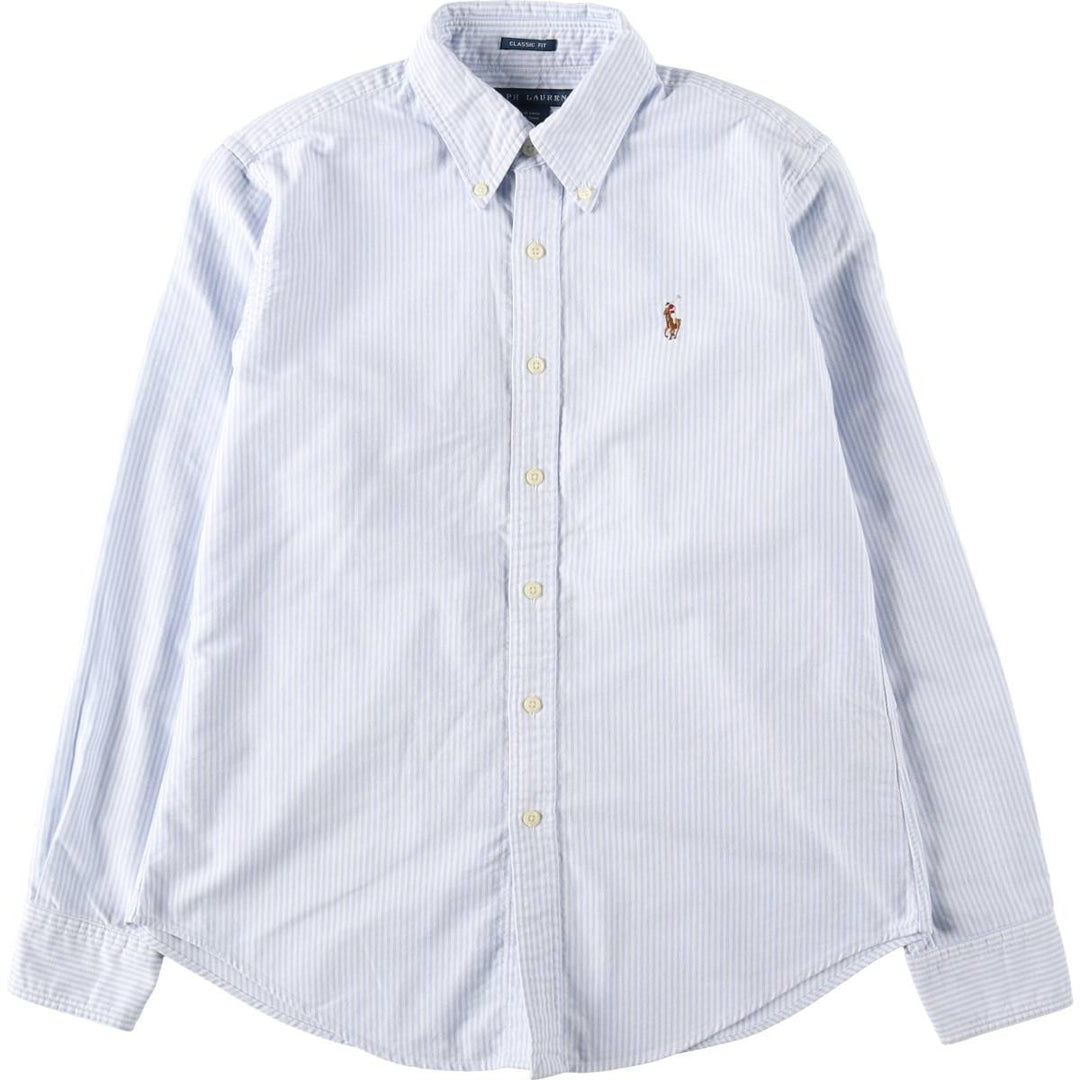 Ralph Lauren CLASSIC FIT Long-Sleeve Button-Down Striped Shirt, Women's Size L (approx.) cotton white type Vintage Second Hand