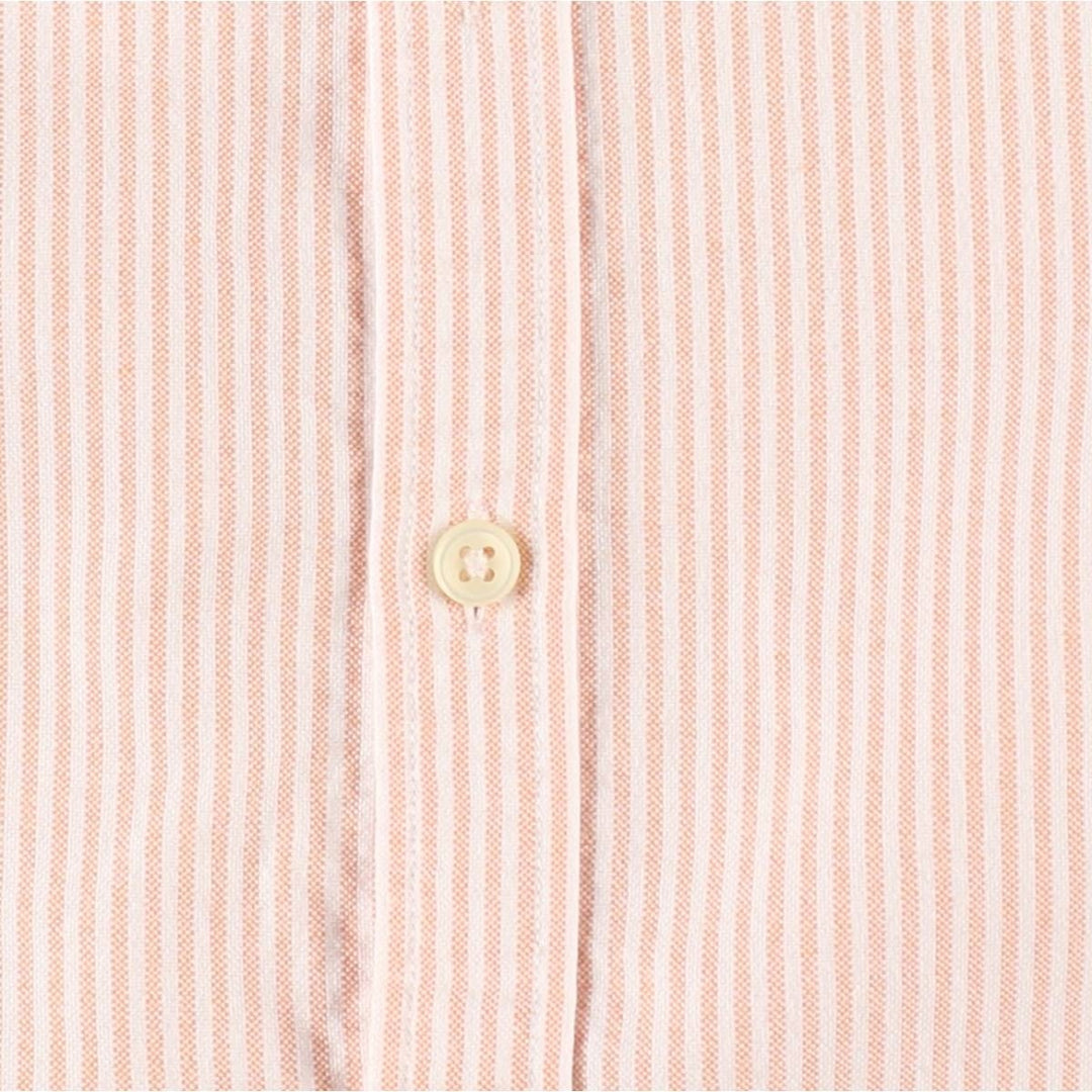 Ralph Lauren Slim Fit Long Sleeve Button-Down Striped Shirt, Women's Size L cotton orange type Vintage Second Hand