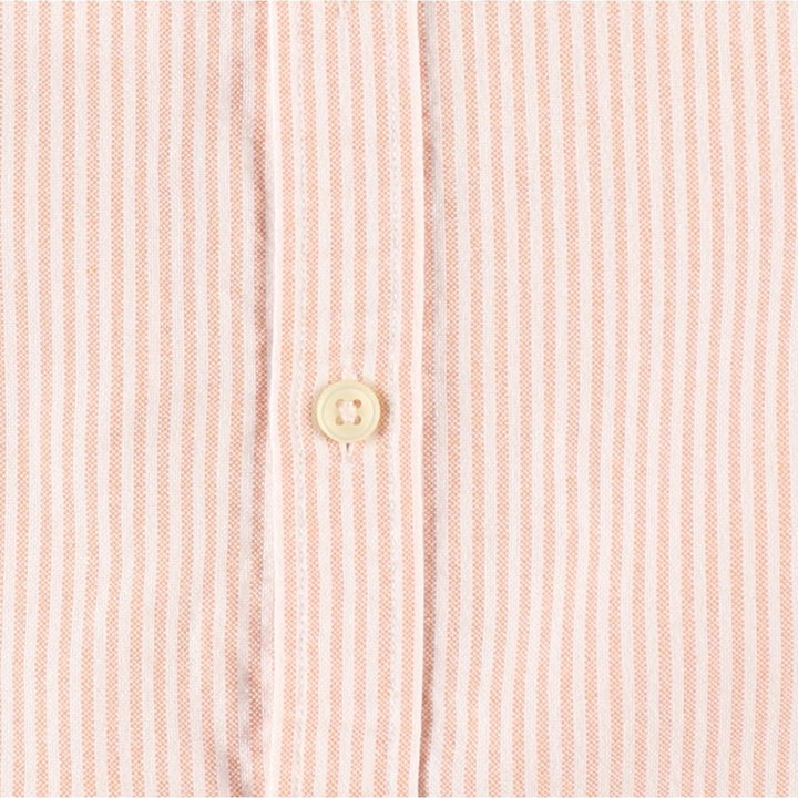 Ralph Lauren Slim Fit Long Sleeve Button-Down Striped Shirt, Women's Size L cotton orange type Vintage Second Hand