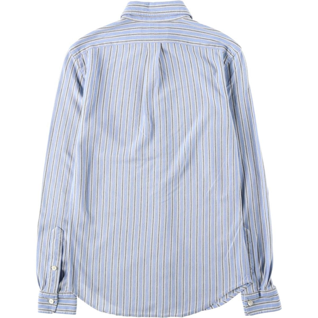 Ralph Lauren Knit Oxford Long-Sleeve Button-Down Striped Shirt, Women's Size XS (approx.) cotton Blue type light blue Vintage Second Hand