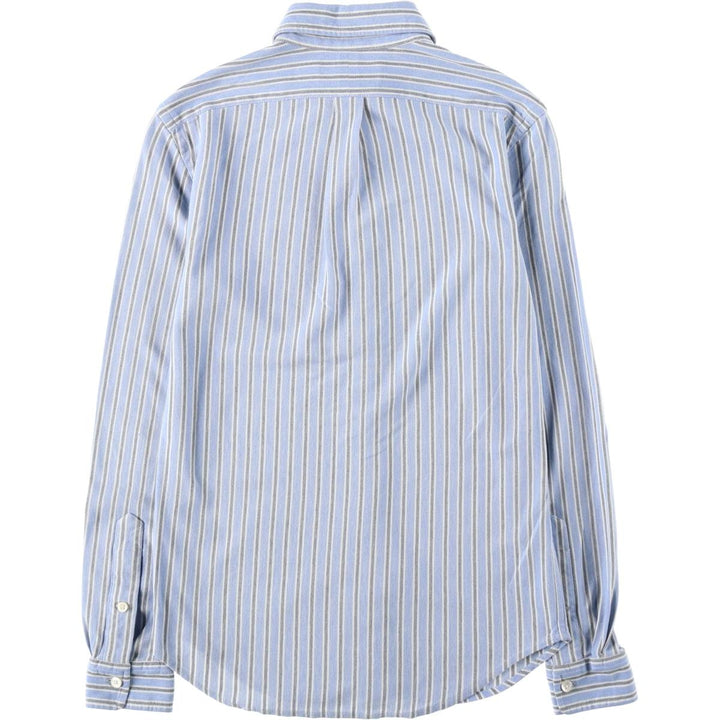 Ralph Lauren Knit Oxford Long-Sleeve Button-Down Striped Shirt, Women's Size XS (approx.) cotton Blue type light blue Vintage Second Hand