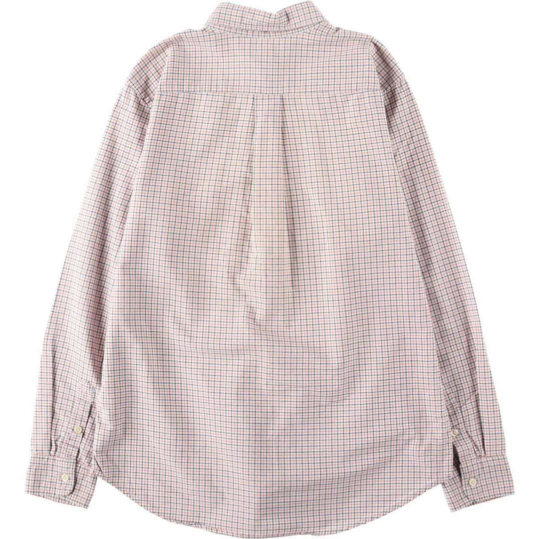Ralph Lauren long-sleeved button-down check shirt, women's size M (approx.) cotton white type Vintage Second Hand