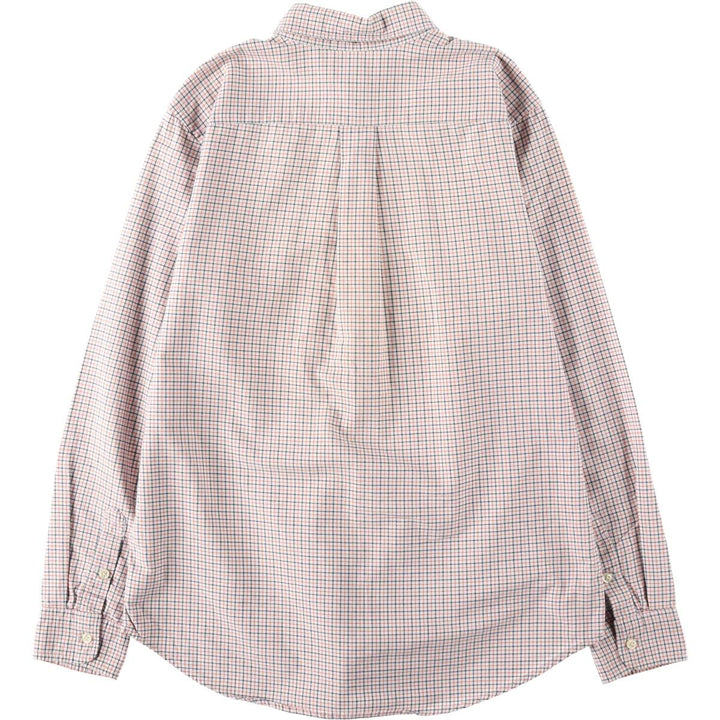 Ralph Lauren long-sleeved button-down check shirt, women's size M (approx.) cotton white type Vintage Second Hand