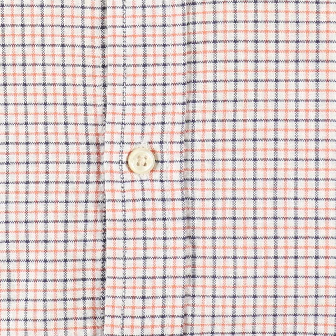 Ralph Lauren long-sleeved button-down check shirt, women's size M (approx.) cotton white type Vintage Second Hand