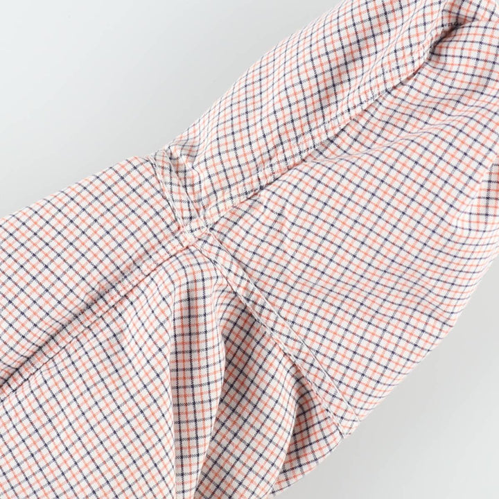 Ralph Lauren long-sleeved button-down check shirt, women's size M (approx.) cotton white type Vintage Second Hand