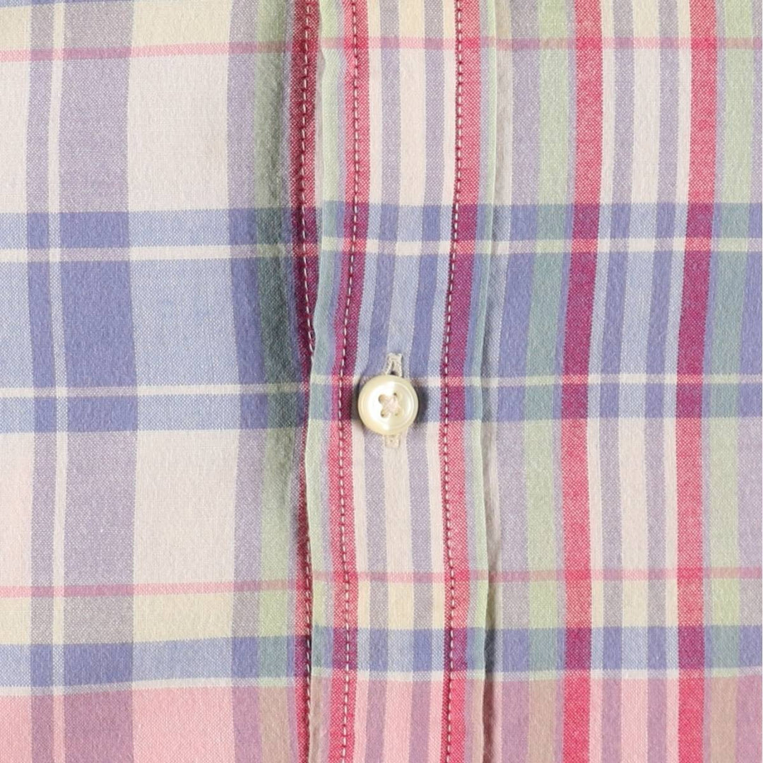 Ralph Lauren long-sleeved button-down check shirt, women's size M (approx.) cotton blue type Vintage Second Hand