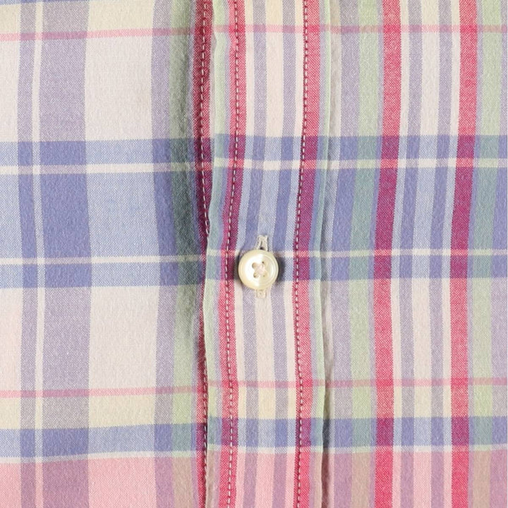 Ralph Lauren long-sleeved button-down check shirt, women's size M (approx.) cotton blue type Vintage Second Hand