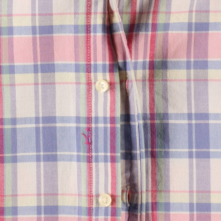 Ralph Lauren long-sleeved button-down check shirt, women's size M (approx.) cotton blue type Vintage Second Hand