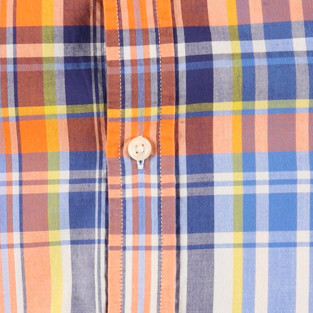 Ralph Lauren long-sleeved button-down check shirt, women's size M (approx.) cotton orange type Vintage Second Hand