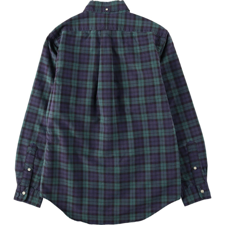 Ralph Lauren Blackwatch check long-sleeved button-down check shirt, men's size S. cotton green type Vintage Second Hand