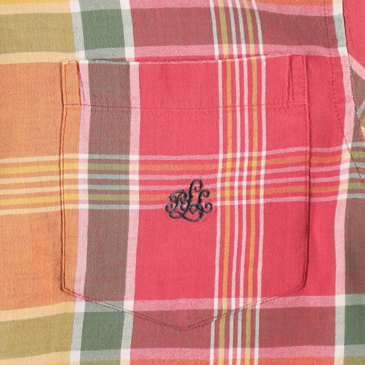 Ralph Lauren long-sleeved button-down check shirt, women's size S (approx.) cotton red type Vintage Second Hand