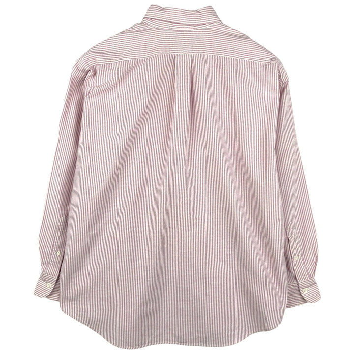 Ralph Lauren The Big Oxford Long-Sleeve Button-Down Striped Shirt, Women's Size XL (approx.) cotton pink type Vintage Second Hand
