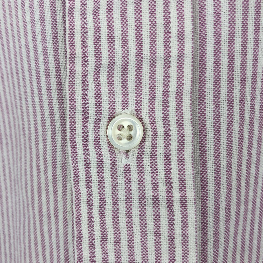 Ralph Lauren The Big Oxford Long-Sleeve Button-Down Striped Shirt, Women's Size XL (approx.) cotton pink type Vintage Second Hand