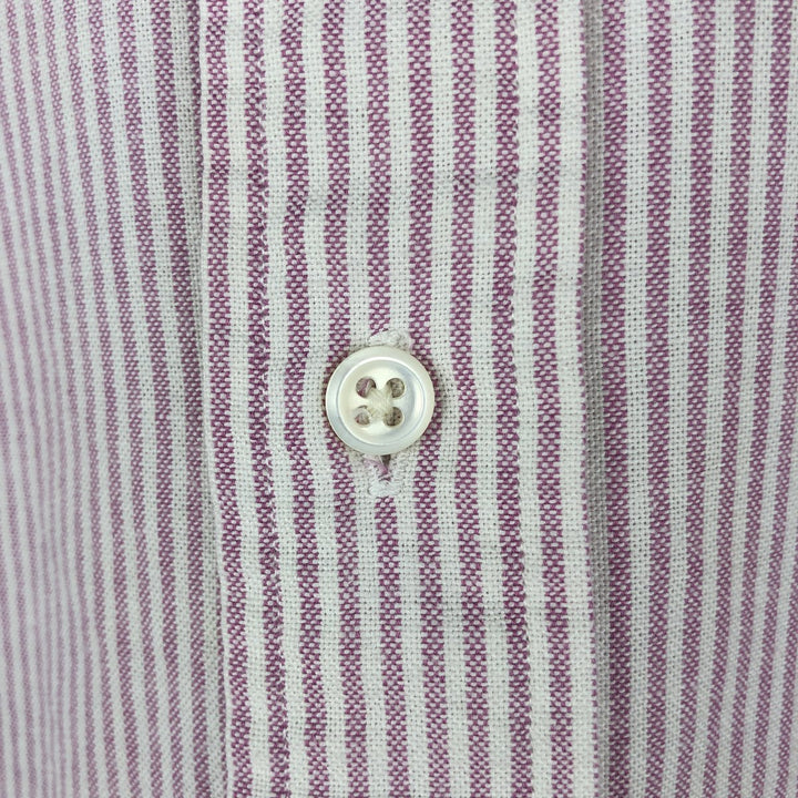 Ralph Lauren The Big Oxford Long-Sleeve Button-Down Striped Shirt, Women's Size XL (approx.) cotton pink type Vintage Second Hand