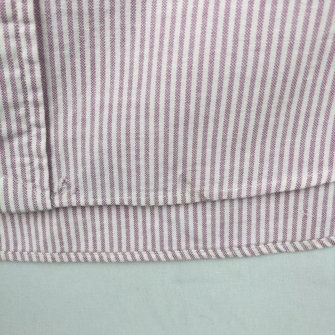 Ralph Lauren The Big Oxford Long-Sleeve Button-Down Striped Shirt, Women's Size XL (approx.) cotton pink type Vintage Second Hand