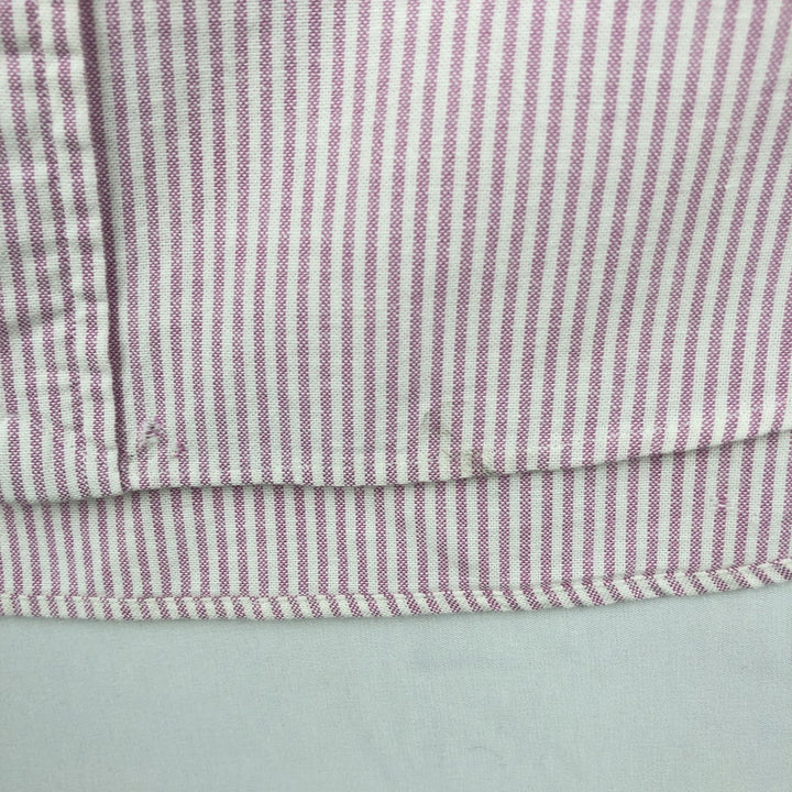 Ralph Lauren The Big Oxford Long-Sleeve Button-Down Striped Shirt, Women's Size XL (approx.) cotton pink type Vintage Second Hand