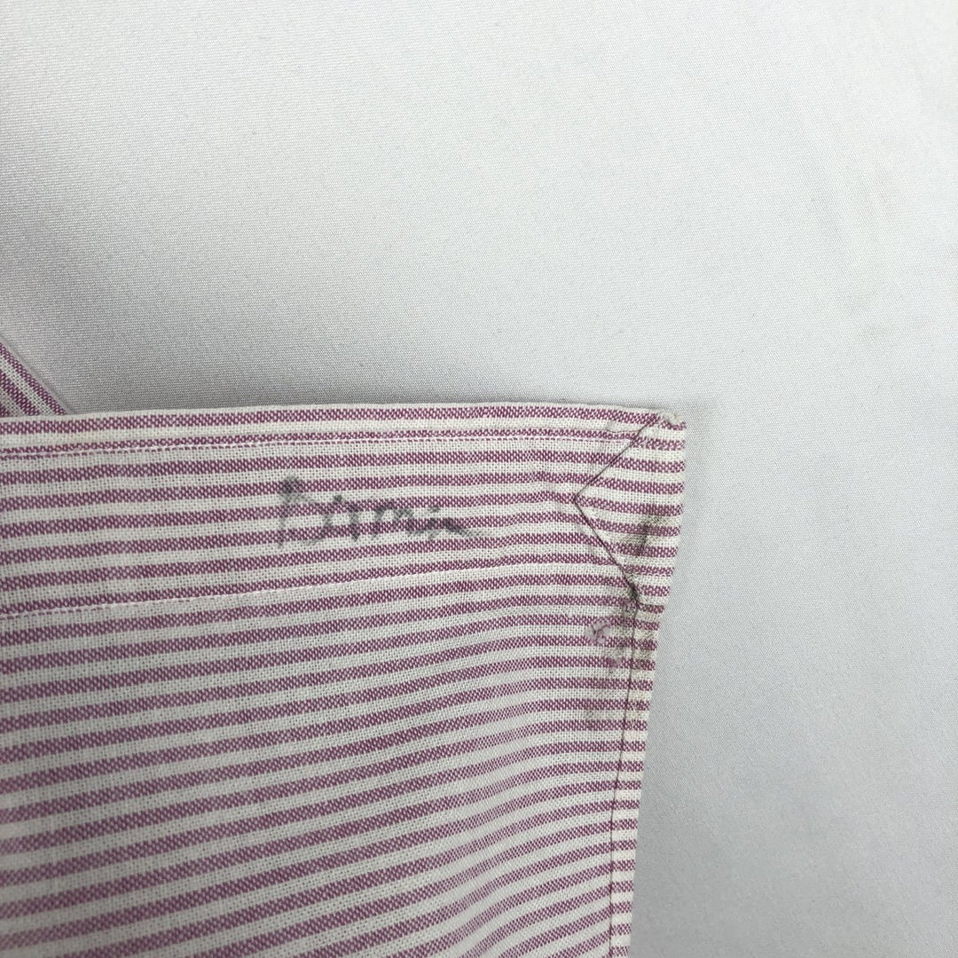 Ralph Lauren The Big Oxford Long-Sleeve Button-Down Striped Shirt, Women's Size XL (approx.) cotton pink type Vintage Second Hand